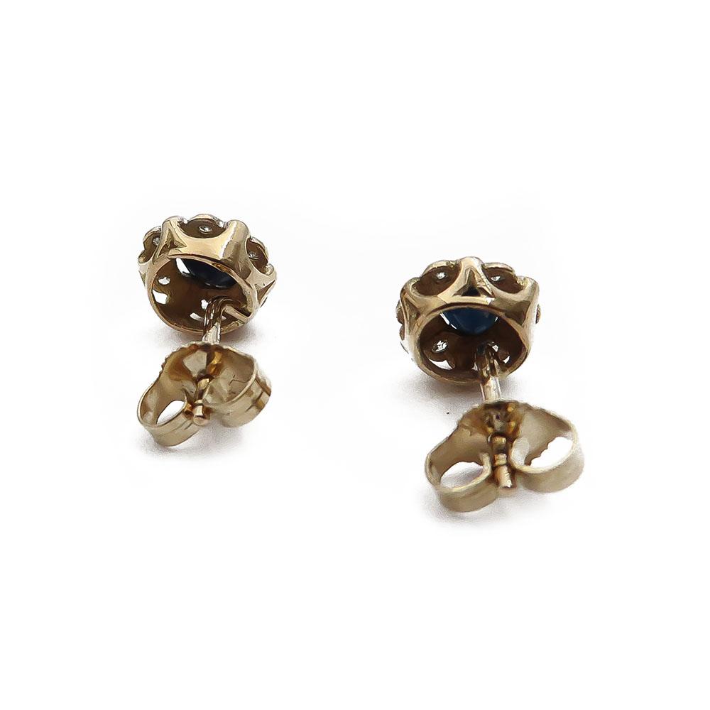 Kultaiset Diana-timanttikorvakorut safiiri 12*0,01ct #2