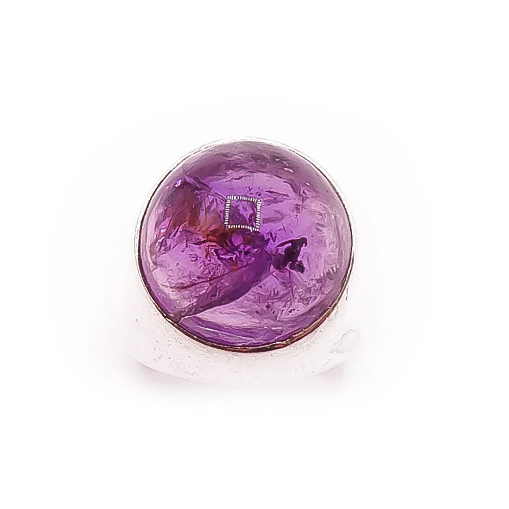 Hopeinen ametistisormus 16mm v.-56 #1