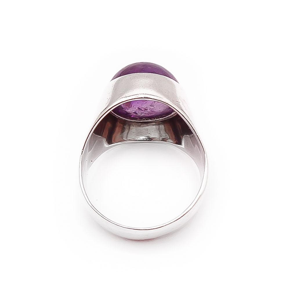 Hopeinen ametistisormus 16mm v.-56 #2