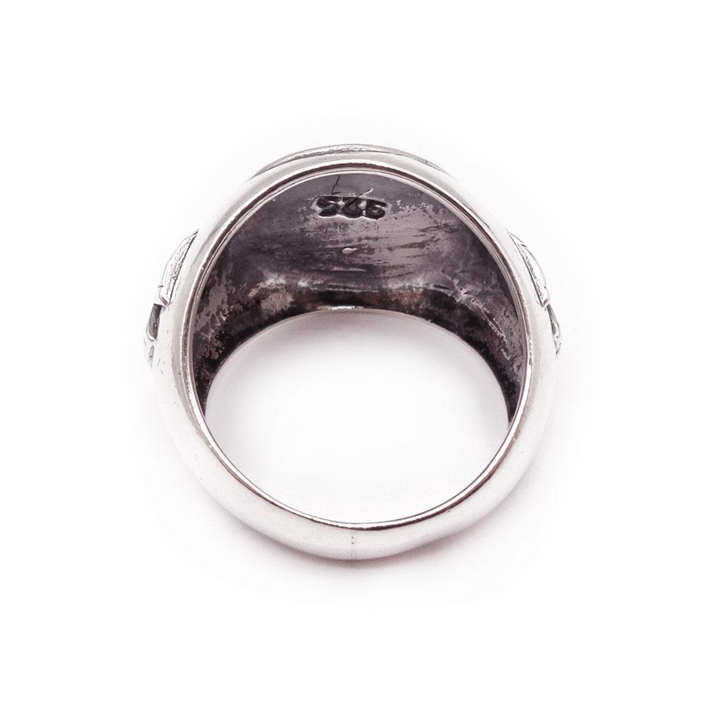 Hopeinen sormus kotka/maltaristi 21mm #2