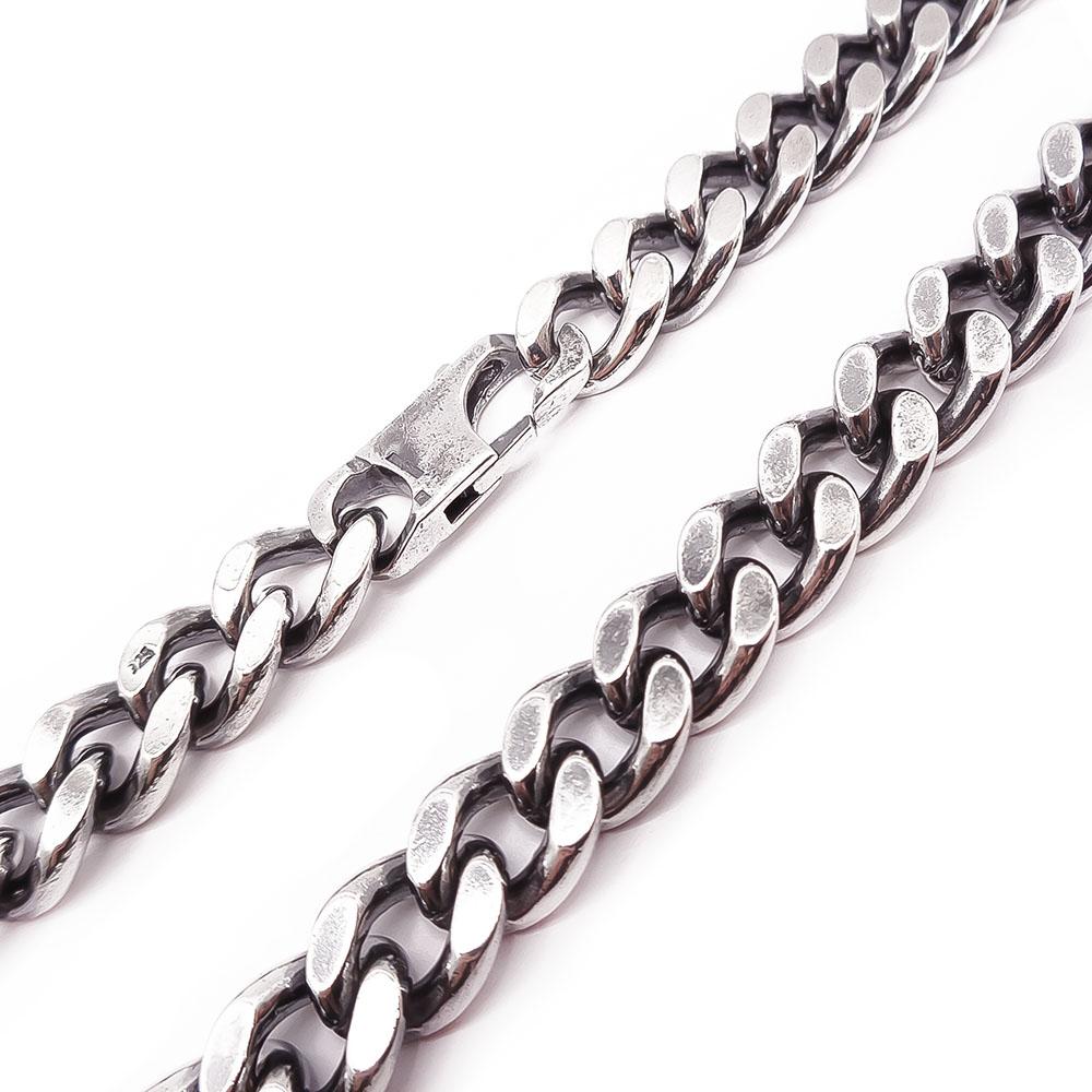 Hopeinen oksidoitu panssariketju 60cm #1