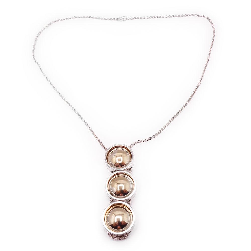 Hopeinen riipus kullatuilla palloilla 48cm v.-65 #0