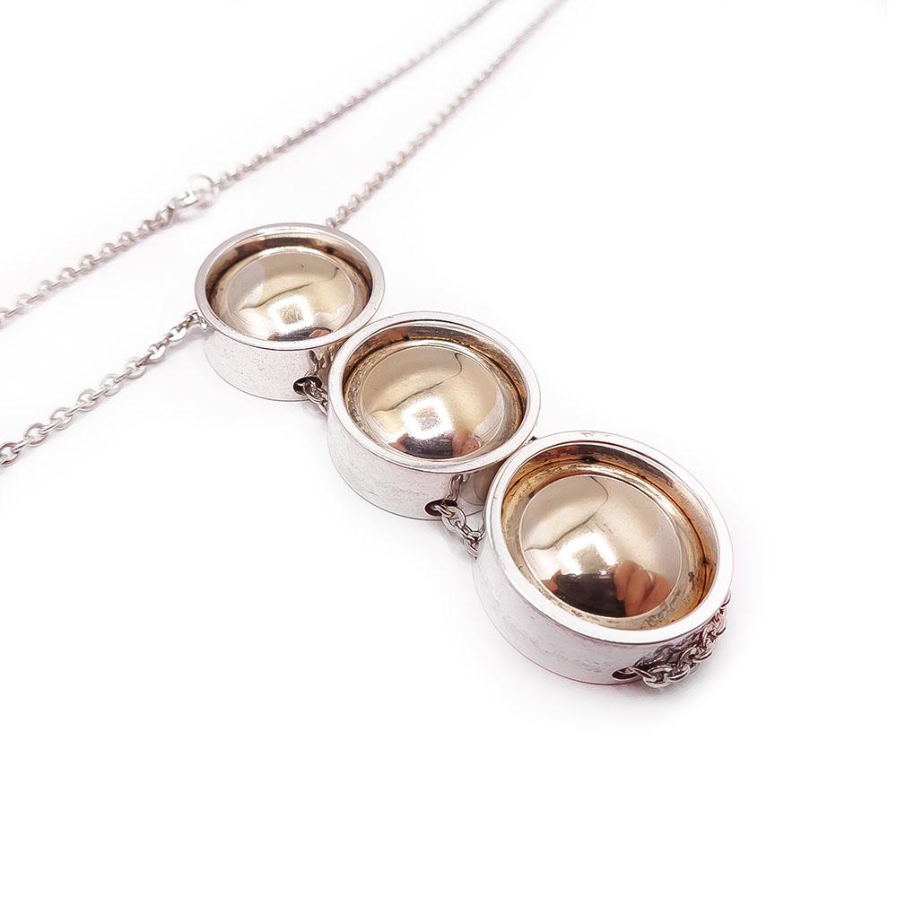 Hopeinen riipus kullatuilla palloilla 48cm v.-65 #2