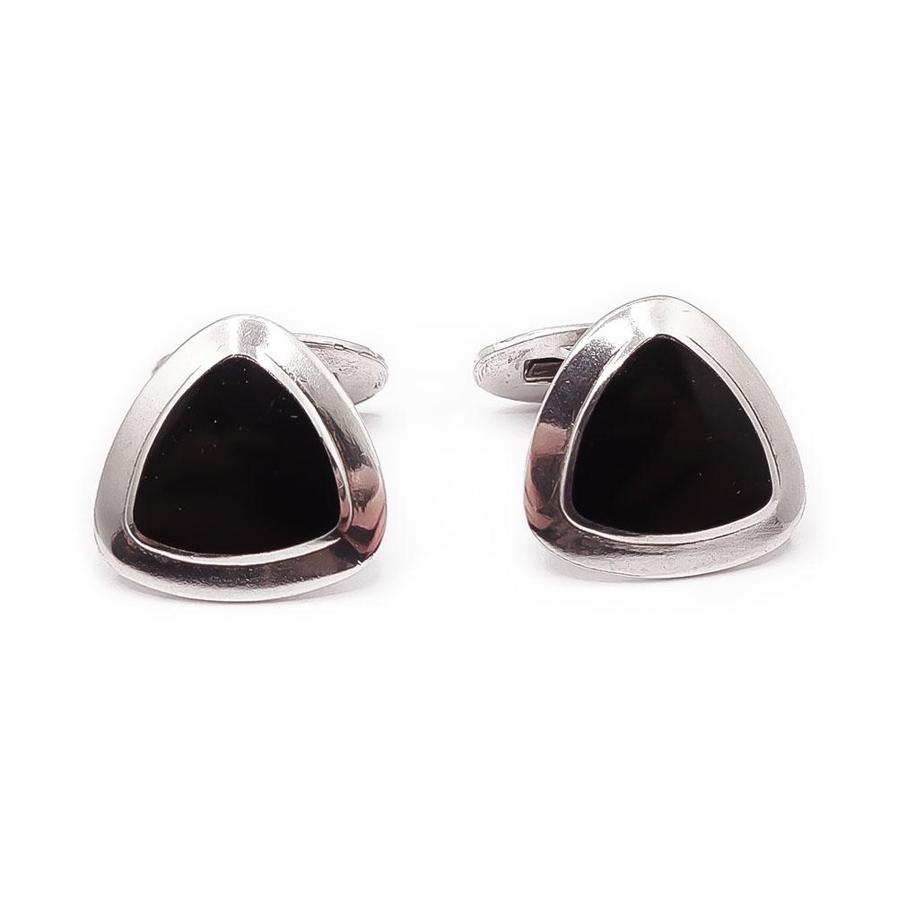 Hopeiset kalvosinnapit musta v.-58 #0