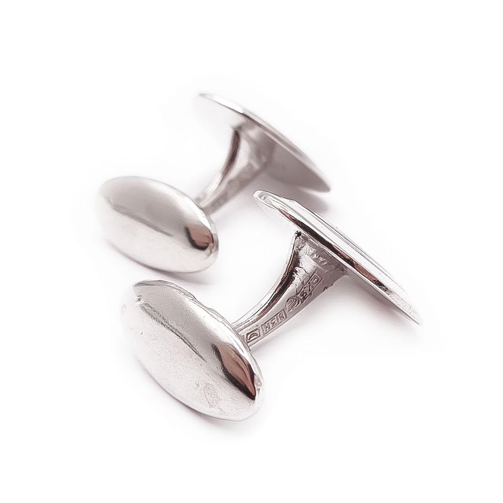 Hopeiset kalvosinnapit musta v.-58 #1