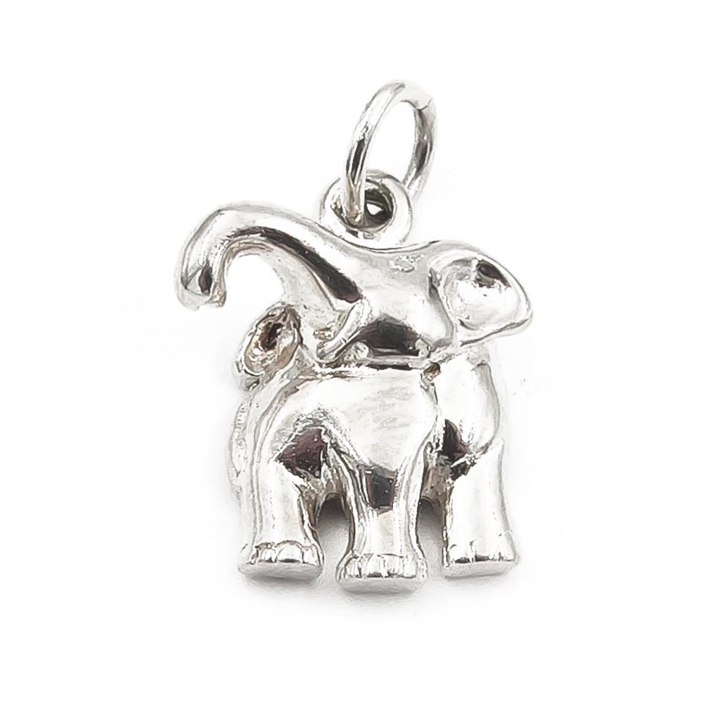 Hopeinen elefantti riipus #0