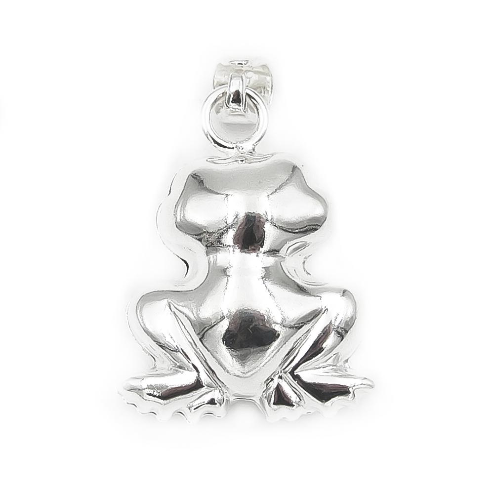 Hopeinen sammakko riipus #1