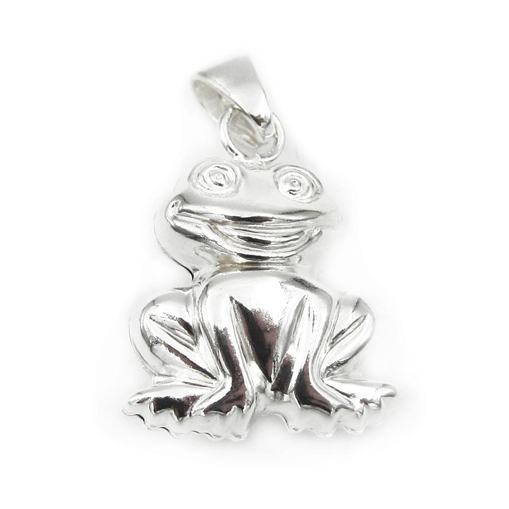 Hopeinen sammakko riipus #0