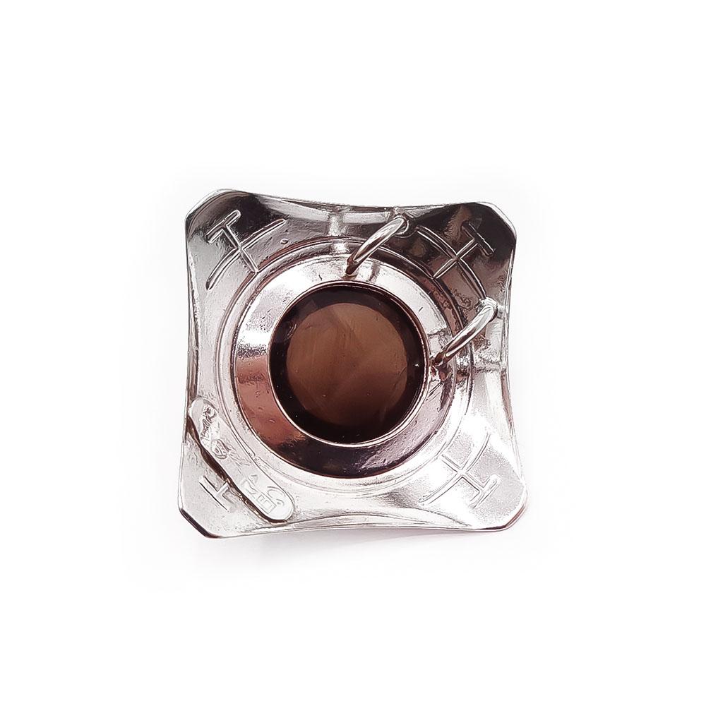 Hopeinen savukvartsi riipus v.-61 #1