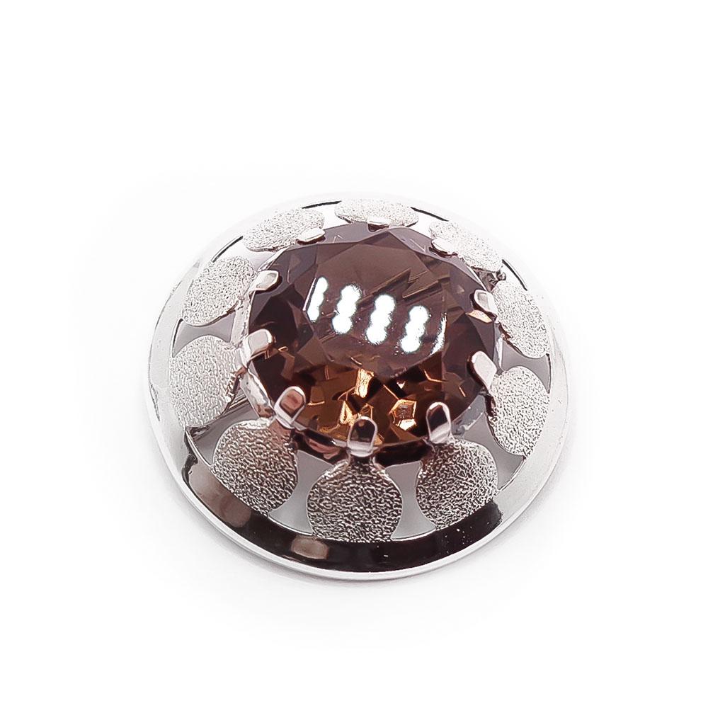 Hopeinen savukvartsi rintaneula v.-70 #0