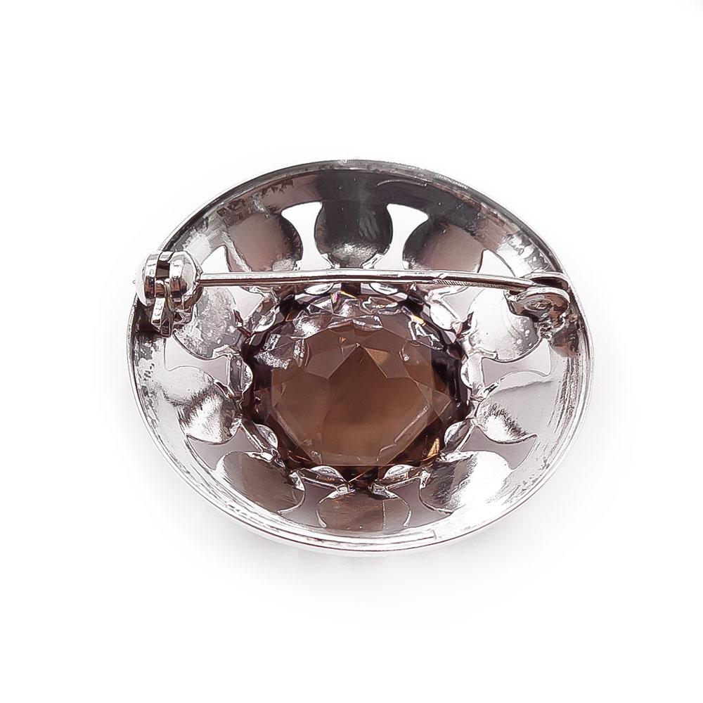 Hopeinen savukvartsi rintaneula v.-70 #1