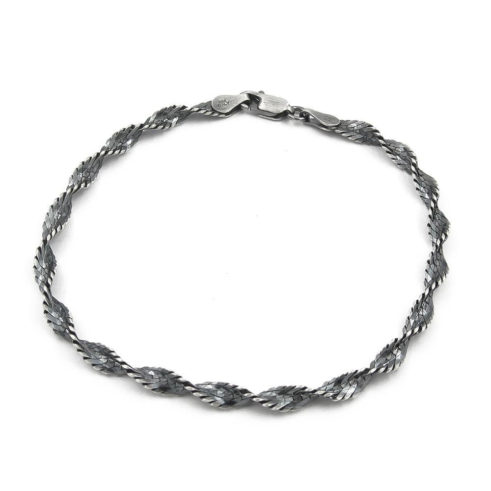 Hopeinen kierreranneketju 18,5cm lev.3mm #2