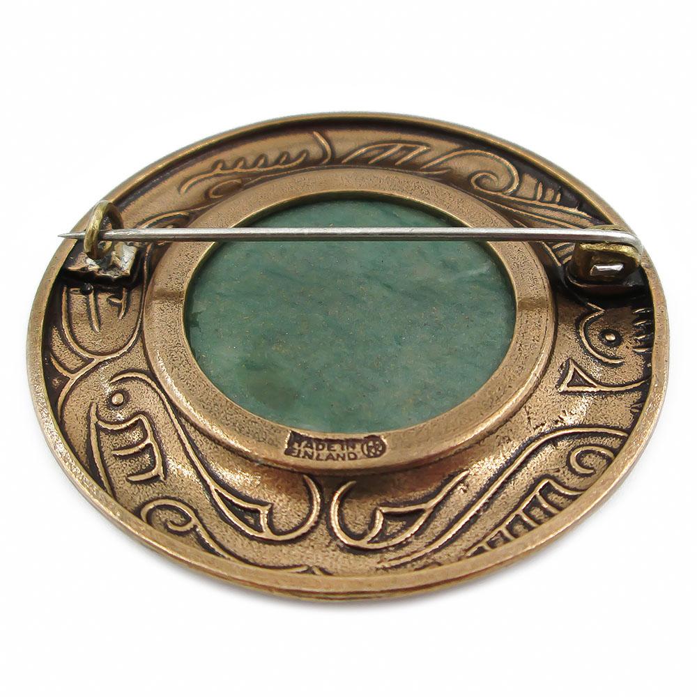 Kalevala Koru solki-1616 vihreällä graniitilla, pronssi #1