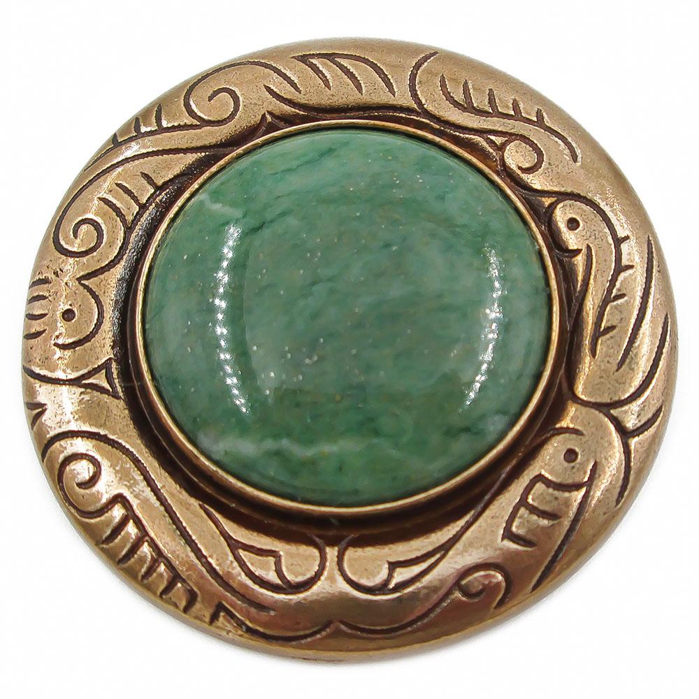 Kalevala Koru solki-1616 vihreällä graniitilla, pronssi #0