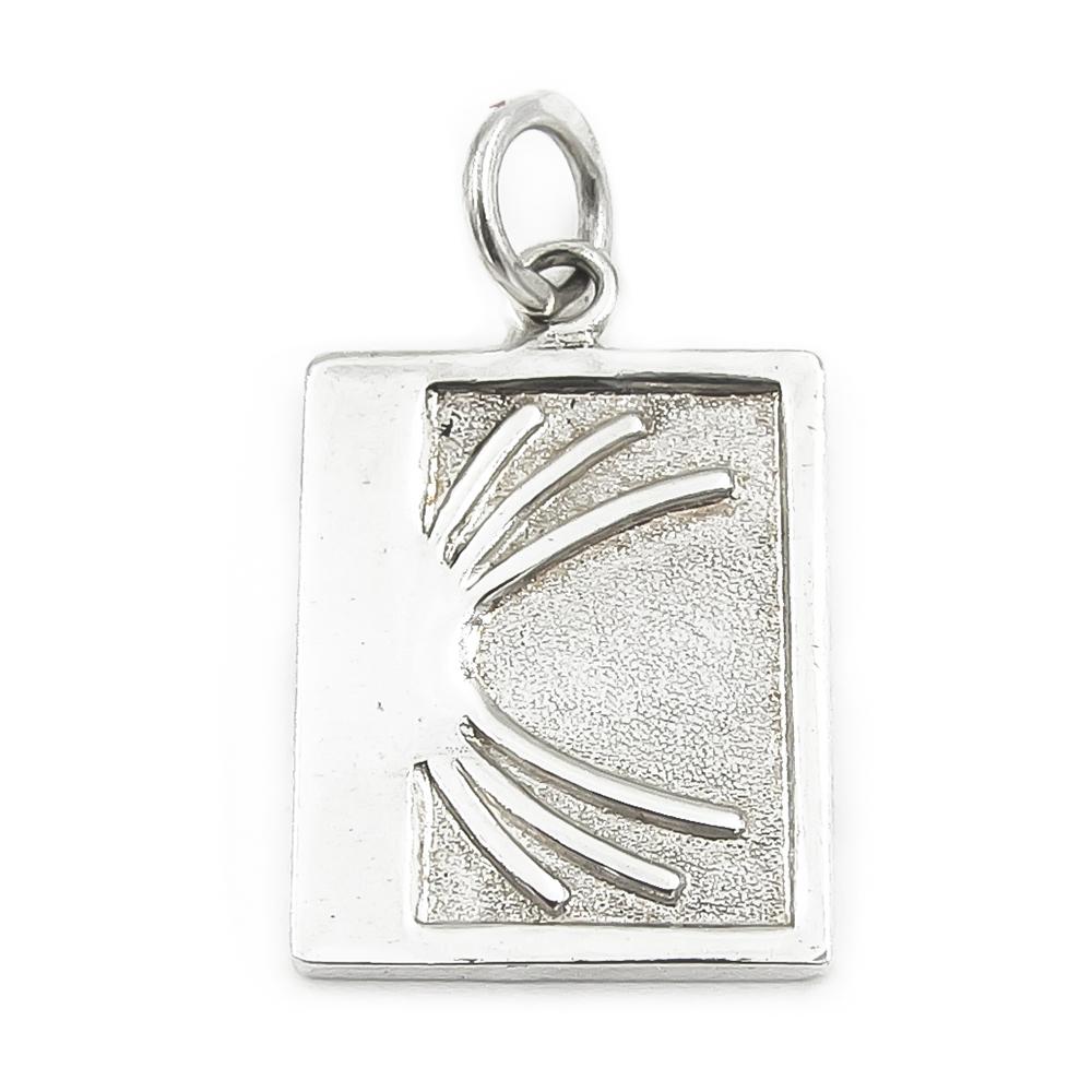 Hopeinen laatta riipus #0