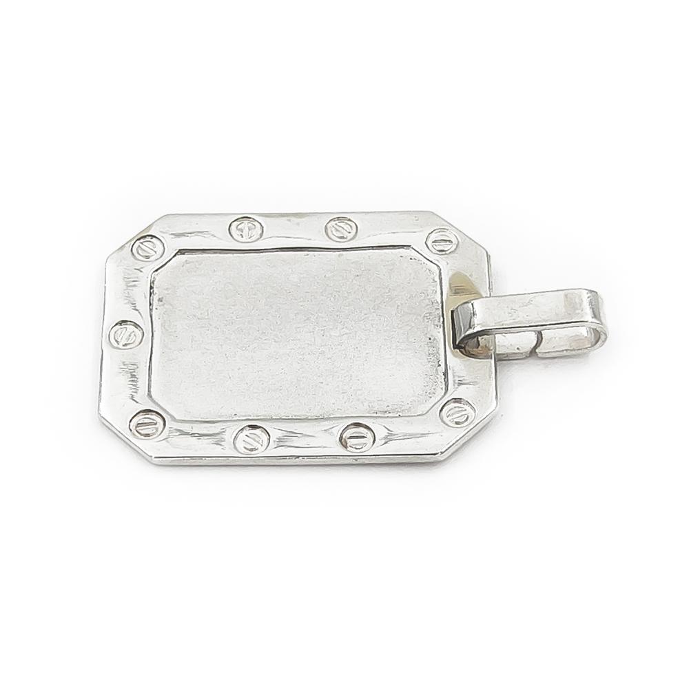 Hopeinen laatta riipus #2