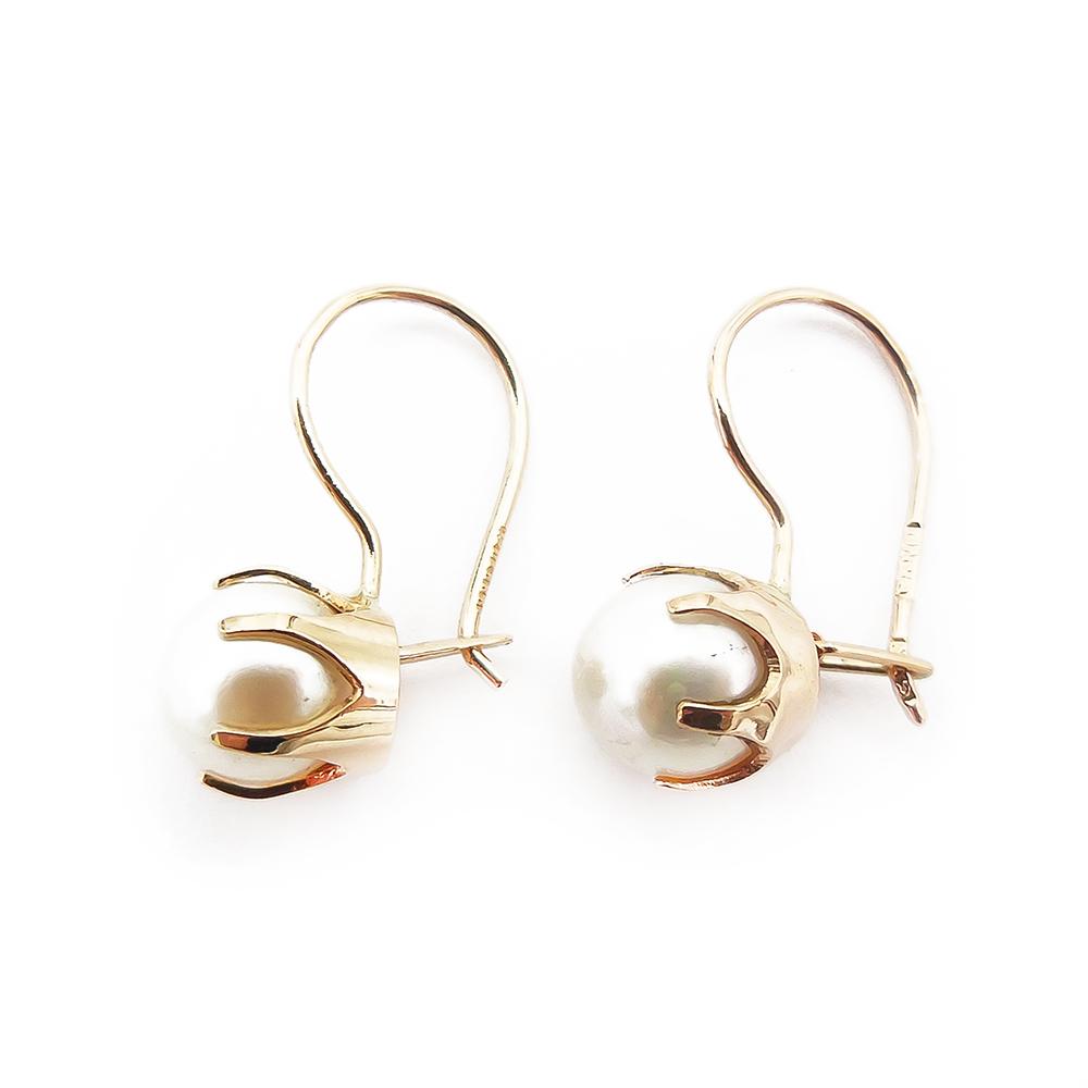 Kultaiset helmikorvakorut, 6 mm helmi #3