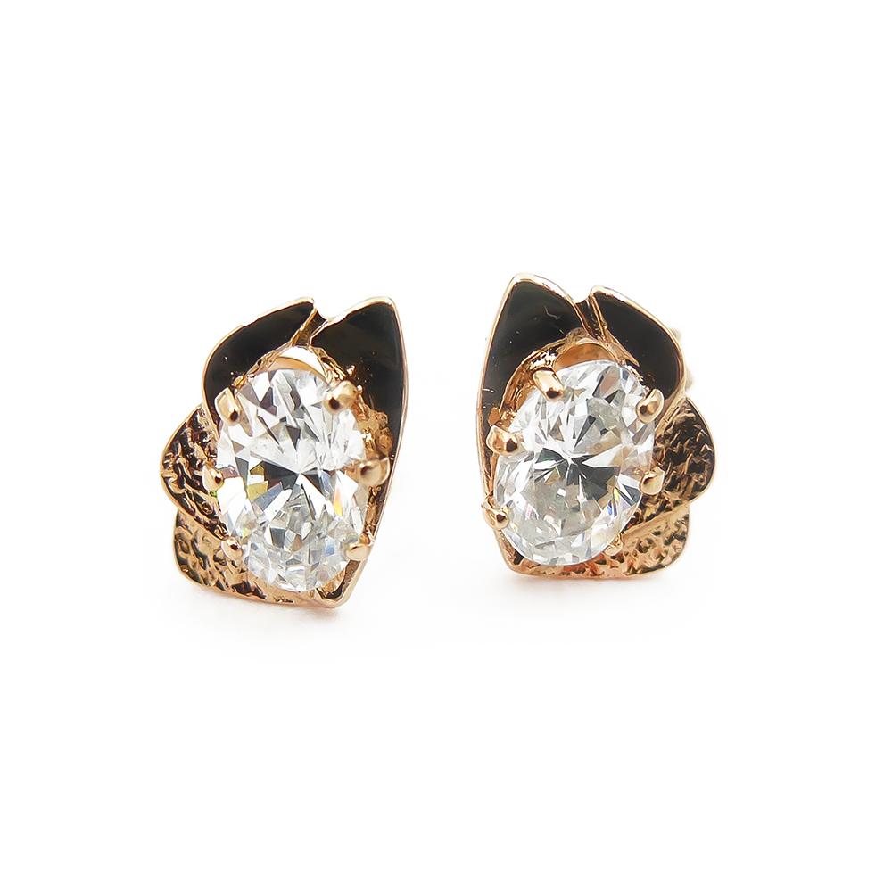 Kultaiset napit, kirkas,soikea kivi #0