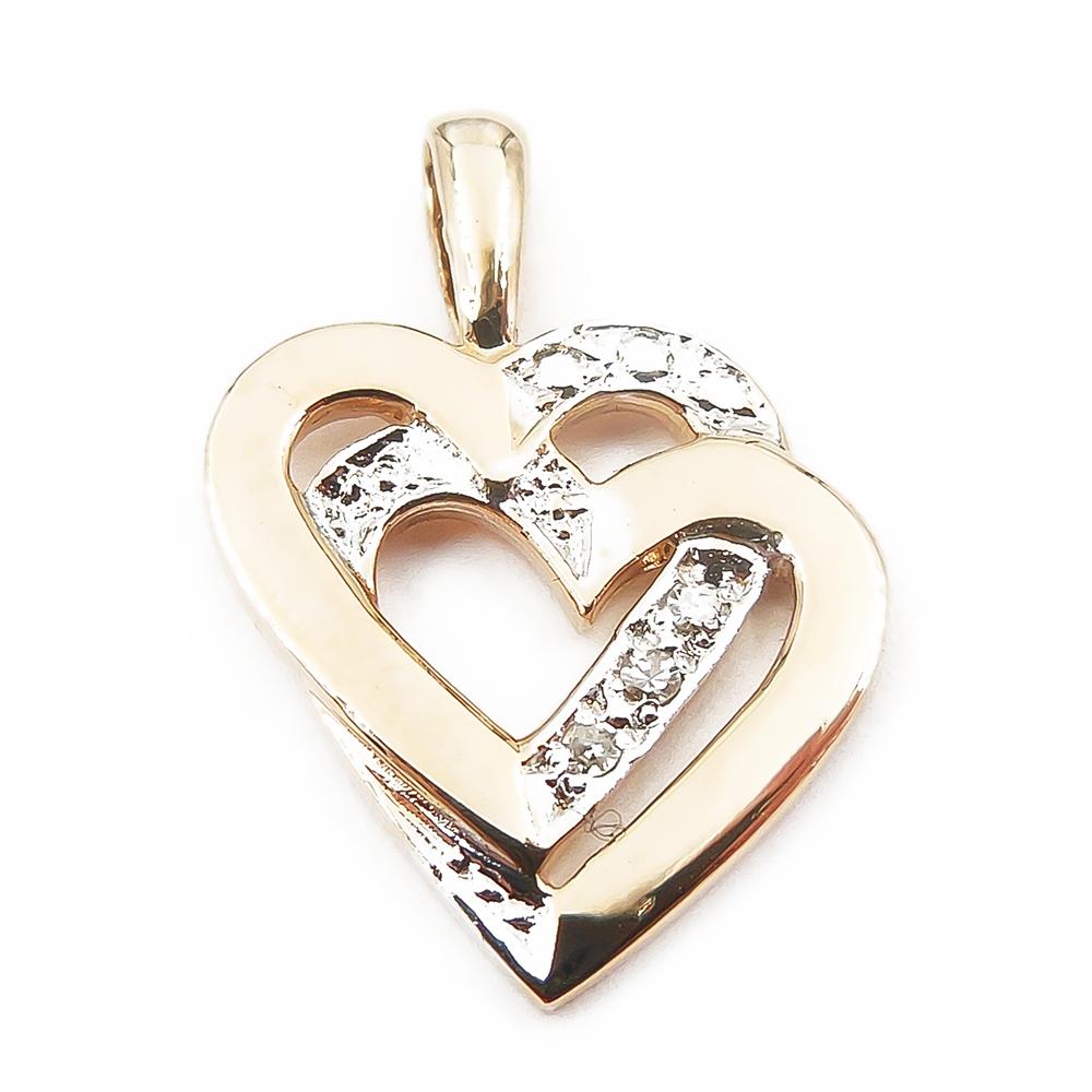 Kultainen sydänriipus timanteilla, Tim. 3x0,002ct #0