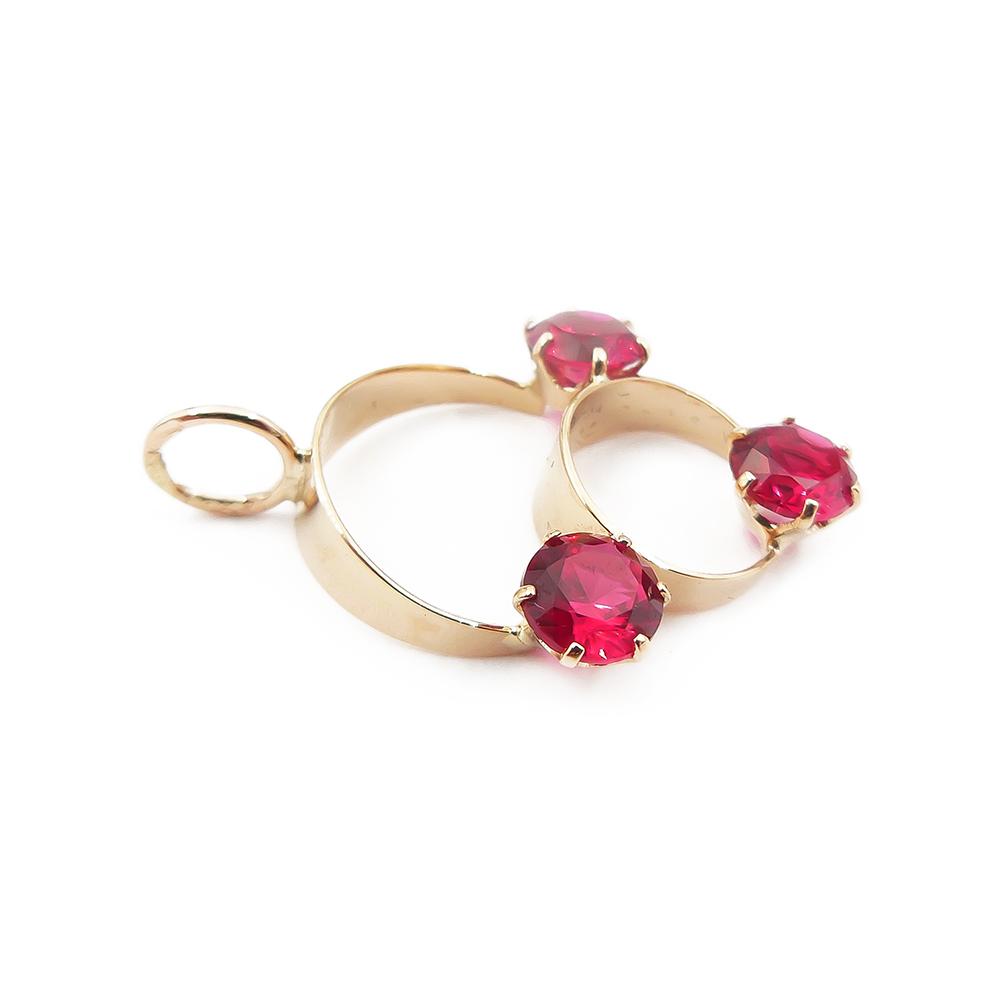 Kultainen riipus, punaiset kivet #1