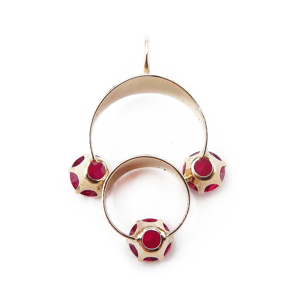 Kultainen riipus, punaiset kivet #2