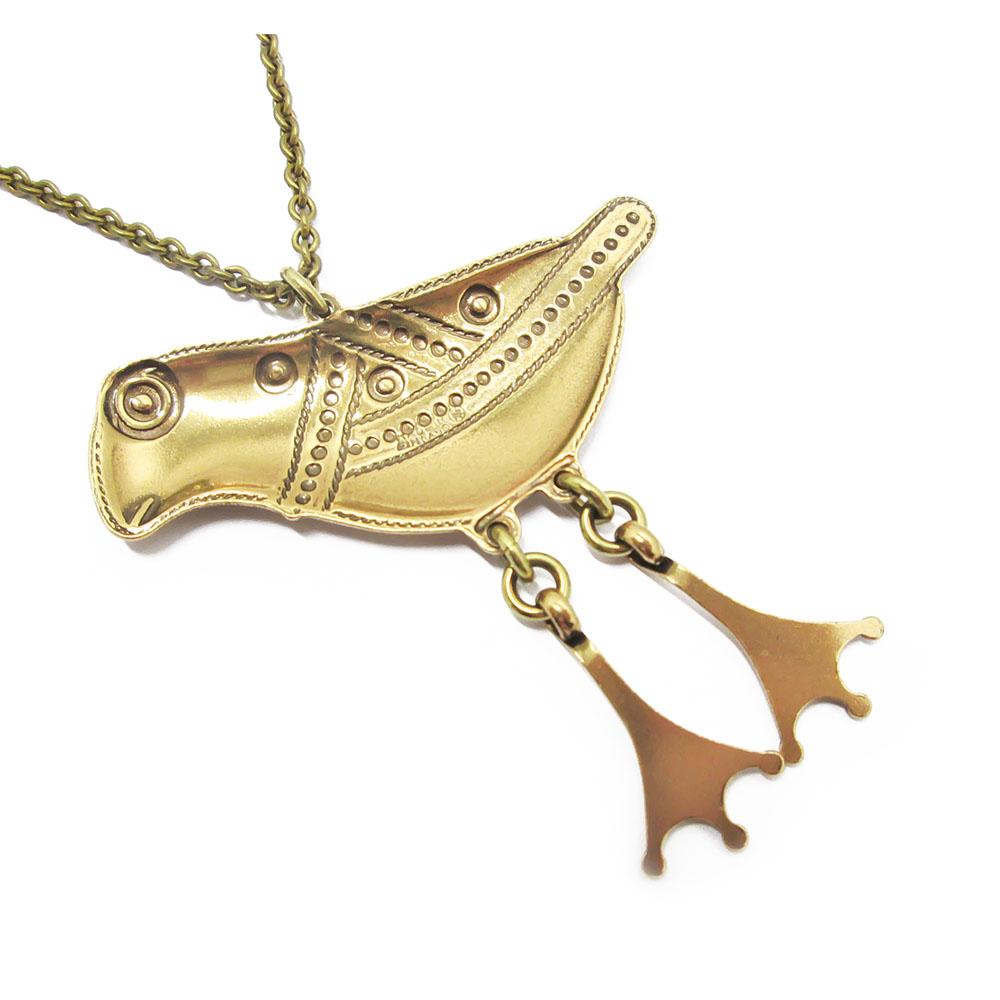 Pronssinen Hattulan lintu isolla jalallisella riipuksella 80cm #1