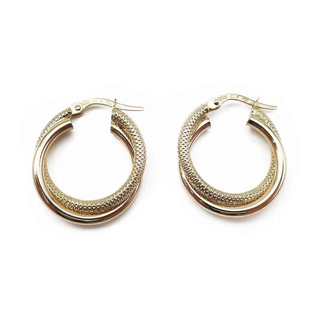 Kultaiset korvakorut 4x20mm saranalukolla #0