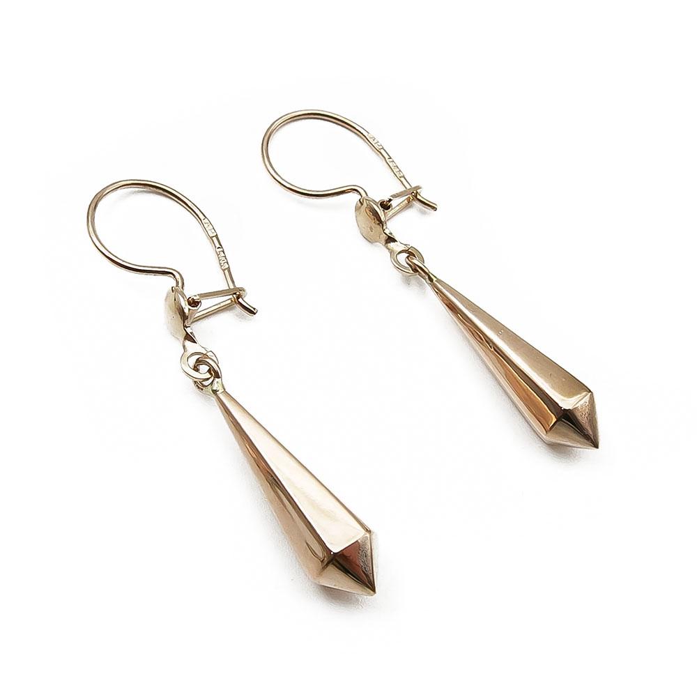 Kultaiset kulmikkaat korvakorut koukulla #0