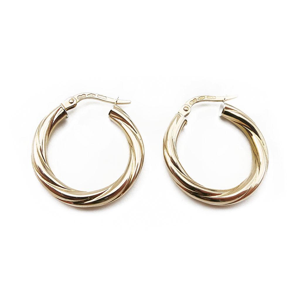 Kultaiset korvakorut 3x20mm, saranalukolla #0