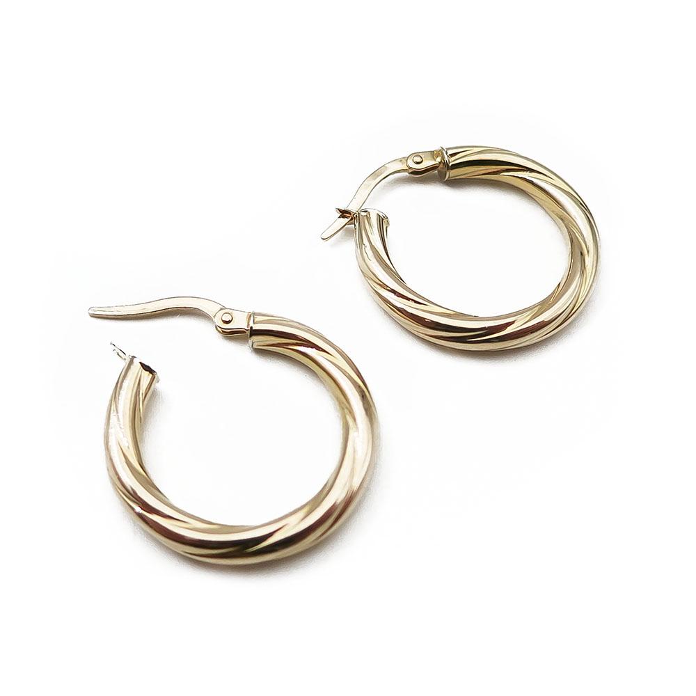 Kultaiset korvakorut 3x20mm, saranalukolla #1