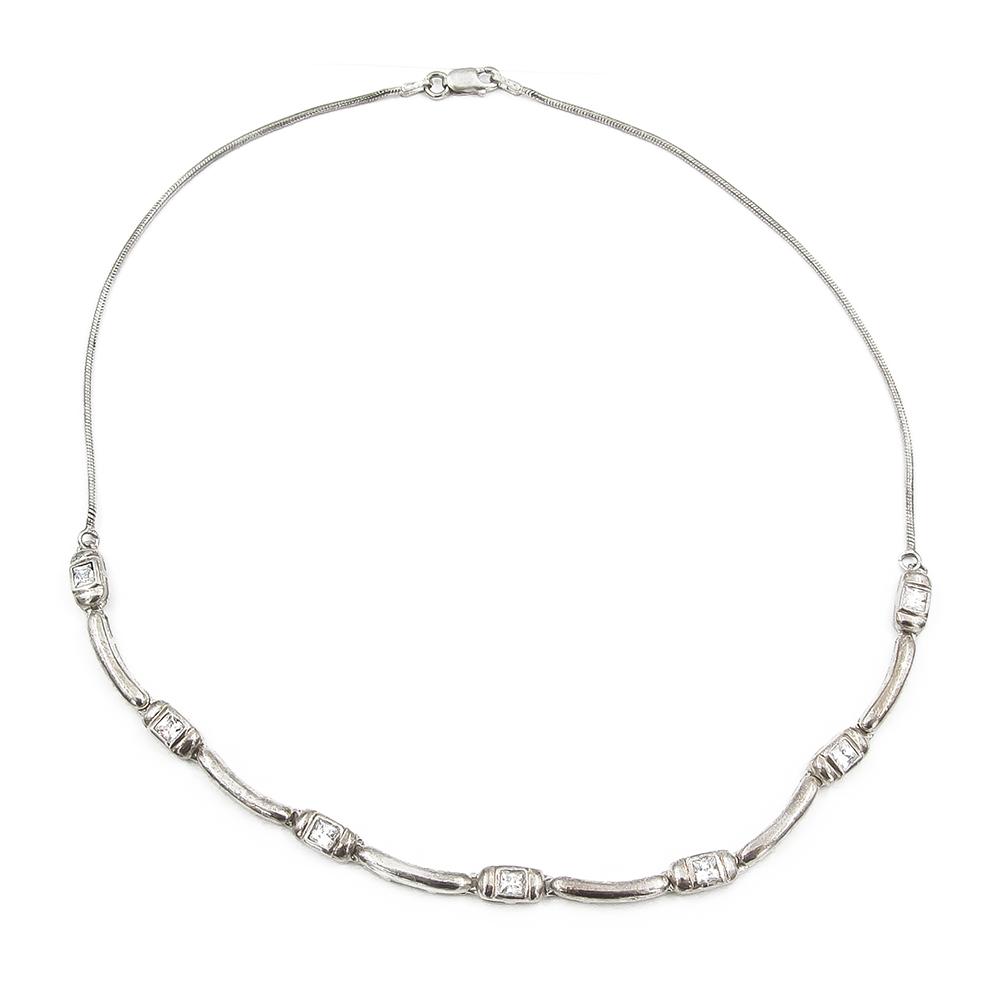 Hopeinen kaulakääty 40cm #0