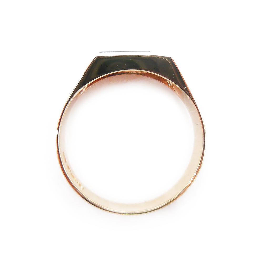 Kultainen kantasormus, Onyx+tim.0,005ct, 21,50mm #2