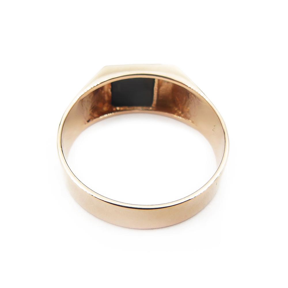 Kultainen kantasormus, Onyx+tim.0,005ct, 21,50mm #3