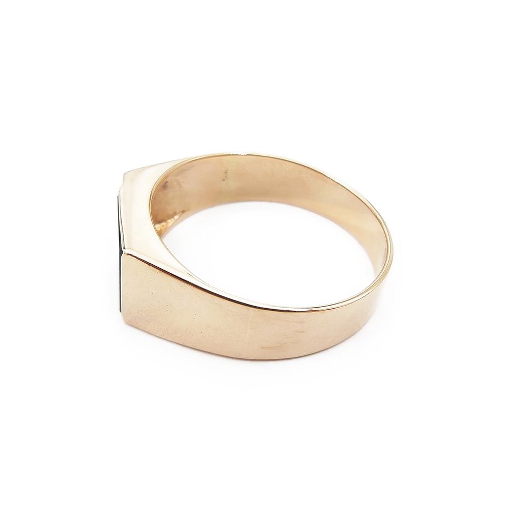 Kultainen kantasormus, Onyx+tim.0,005ct, 21,50mm #4