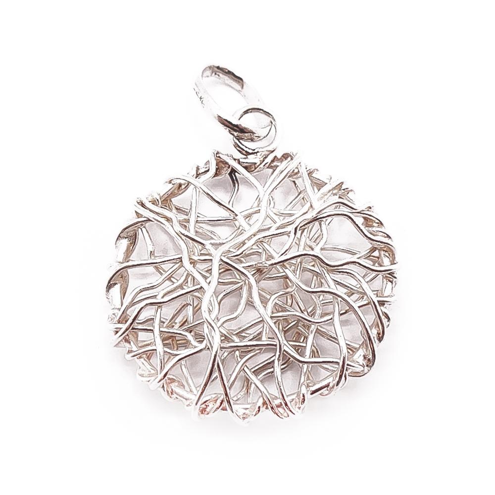 Hopeinen pyöreä riipus #0