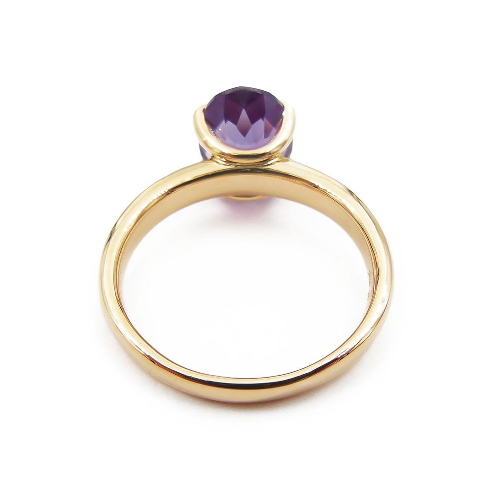 18K Kultainen sormus,19,25mm, lila kivi+0,12ct timantteja #3