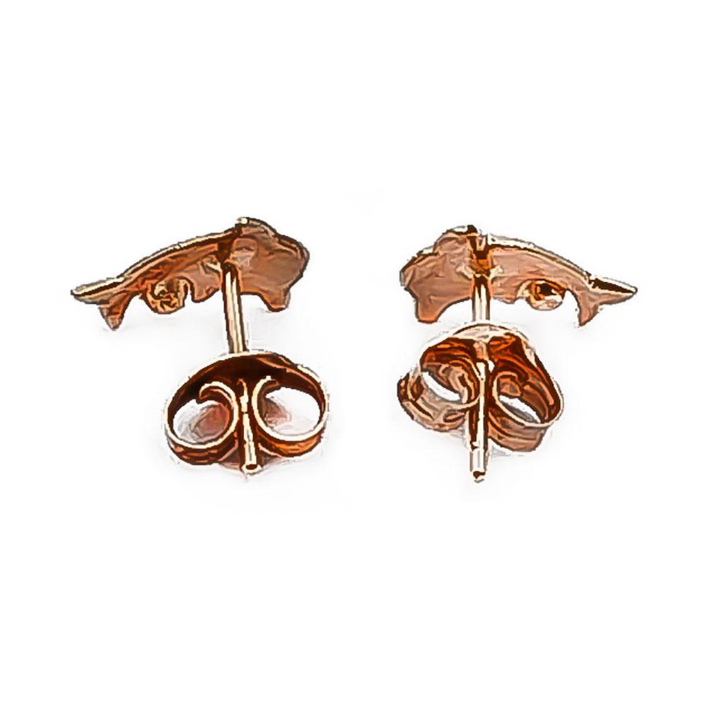 Kultaiset Delfiini korvakorut vaal.pun. kivellä #1