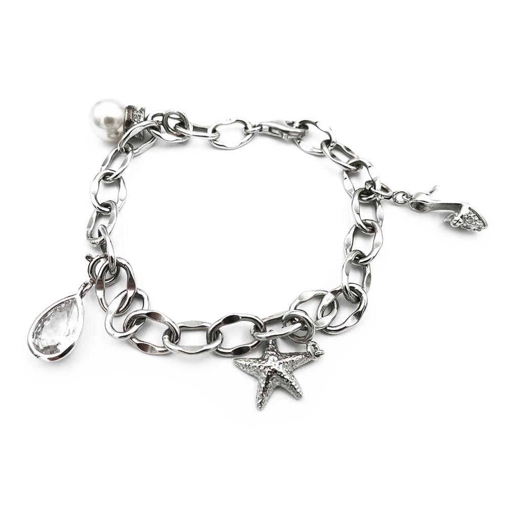 Hopeinen maskottiranneketju 20cm #1