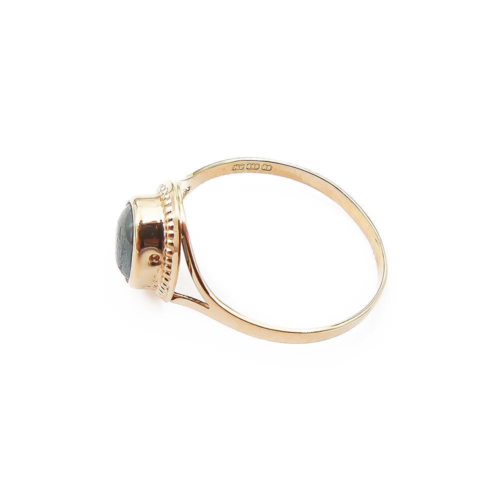 Kultainen sormus, hematiitti, 18mm #2