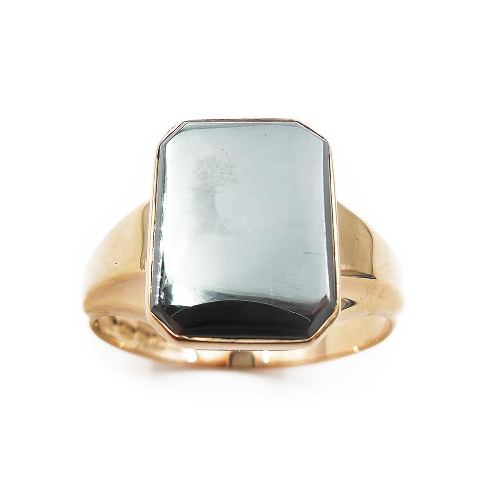 Kultainen sormus, 23mm, hematiitti #1