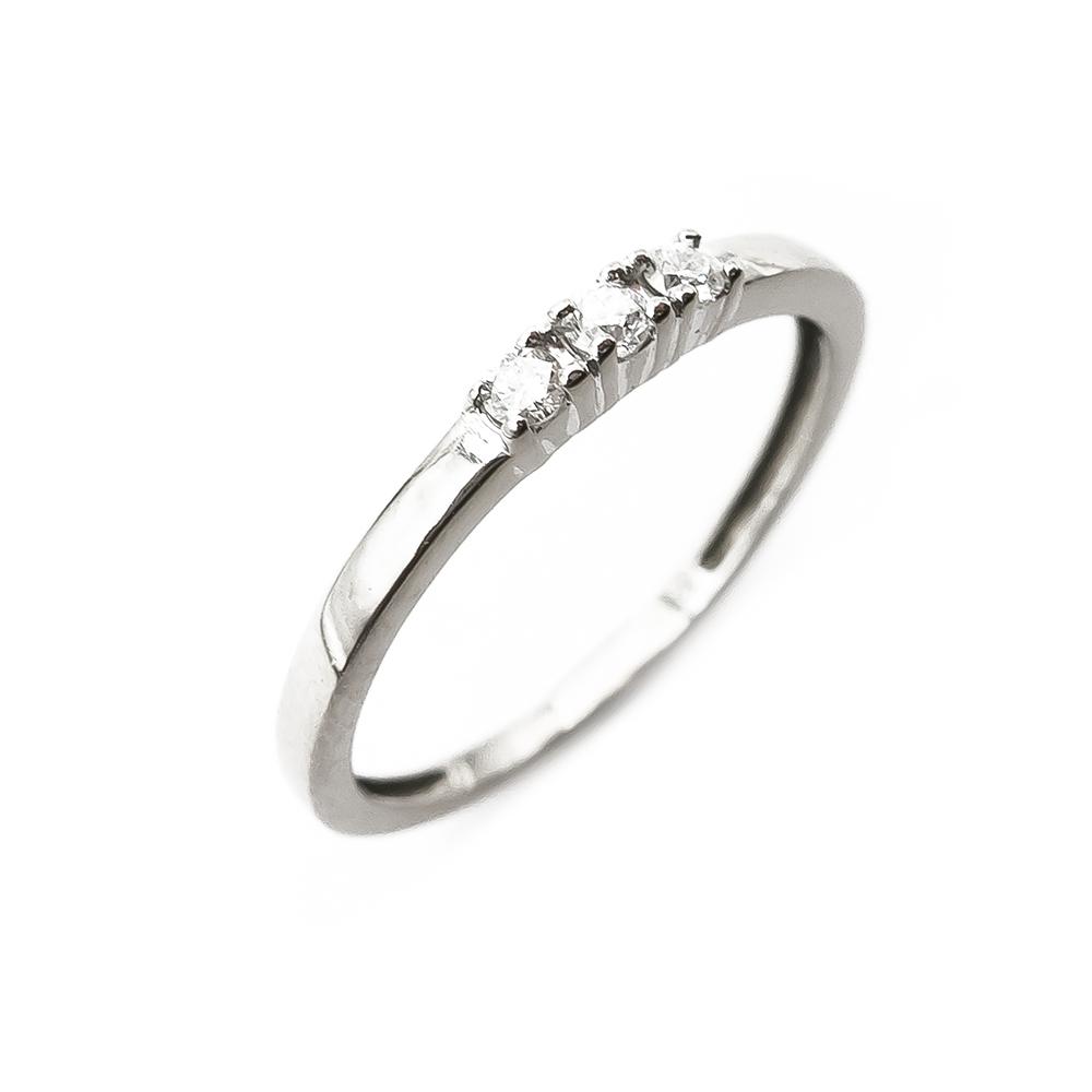 Valkokultainen timanttisormus 0,09ct 17,75mm #0