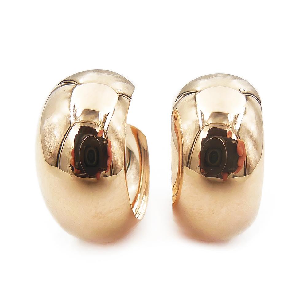 Kultaiset leveät sileät korvarenkaat #0