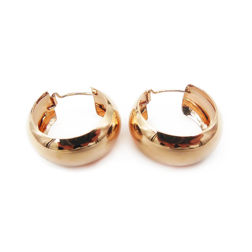 Kultaiset leveät sileät korvarenkaat #2