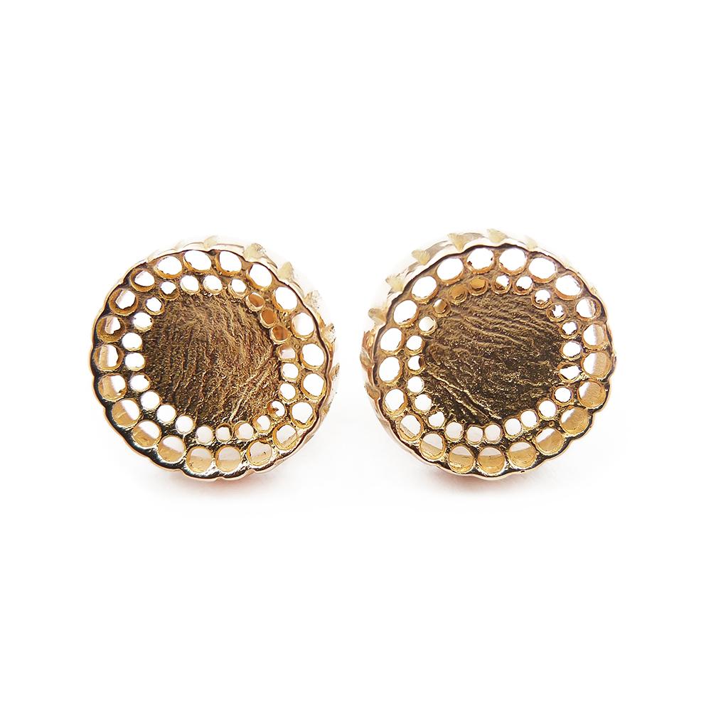 Kultaiset korvanapit, pyöreät kennomalli #0