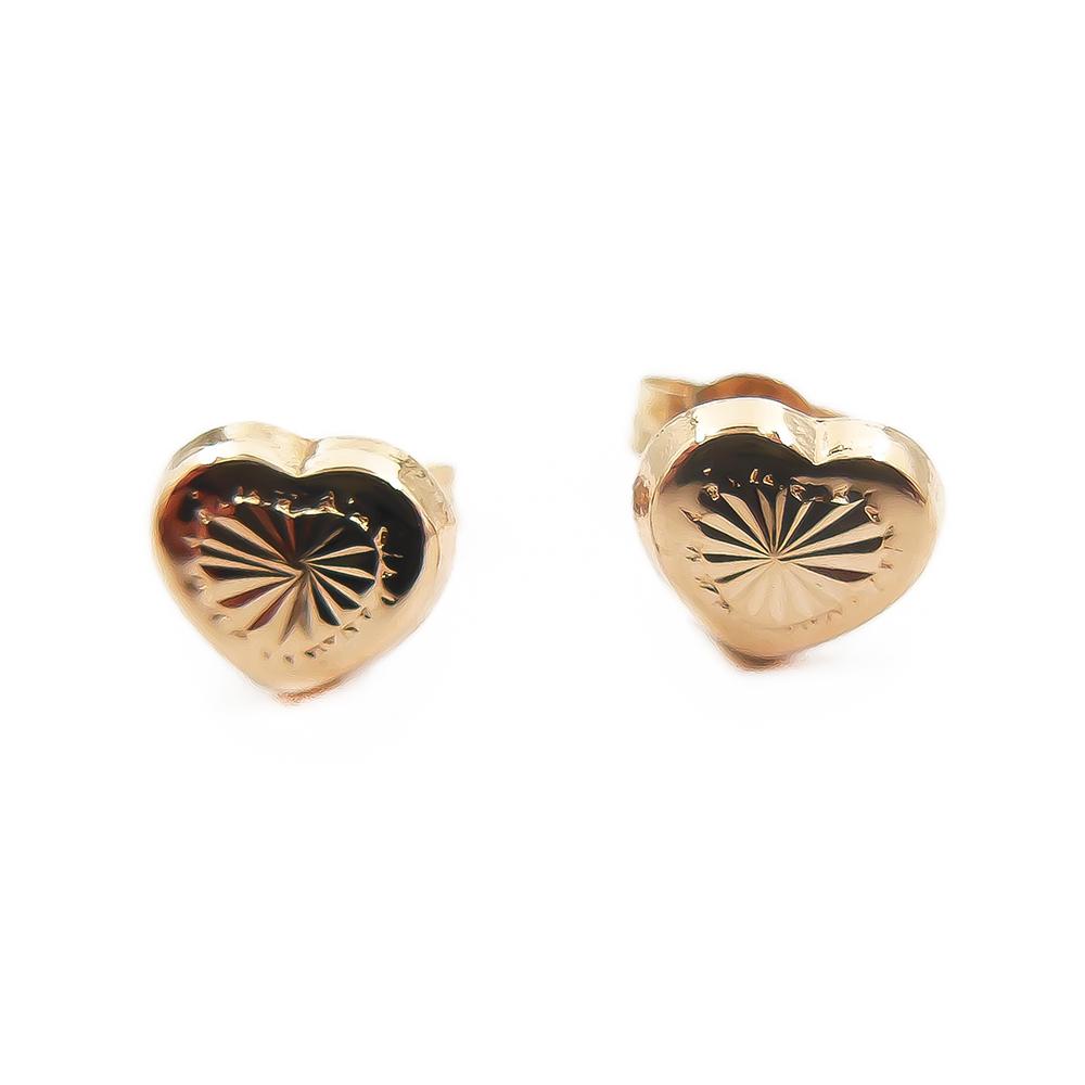 Kultaiset korvakorut,sydän kuvioitu #0