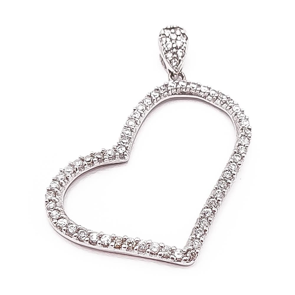 Hopeinen sydänriipus cz #0