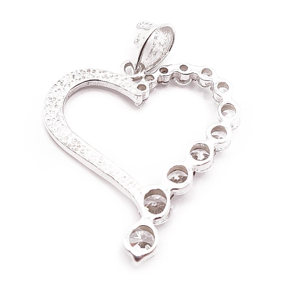 Hopeinen zirkoniasydänriipus #2