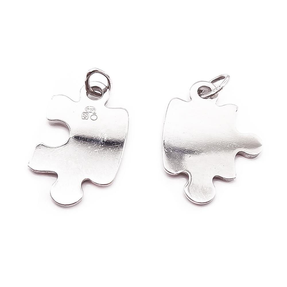 Hopeiset palapeli-ystäväkorut #1