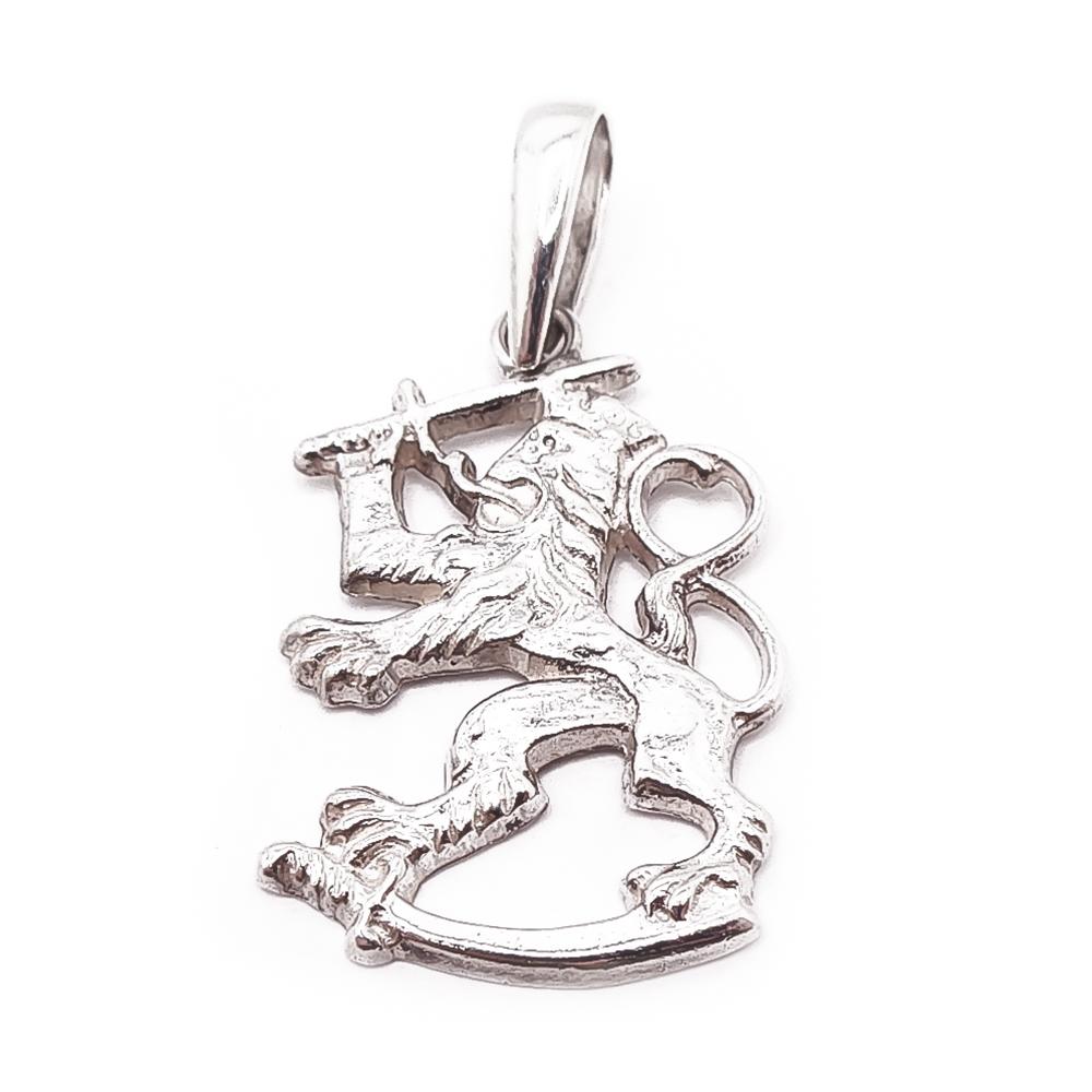 Hopeinen suomileijona riipus #0