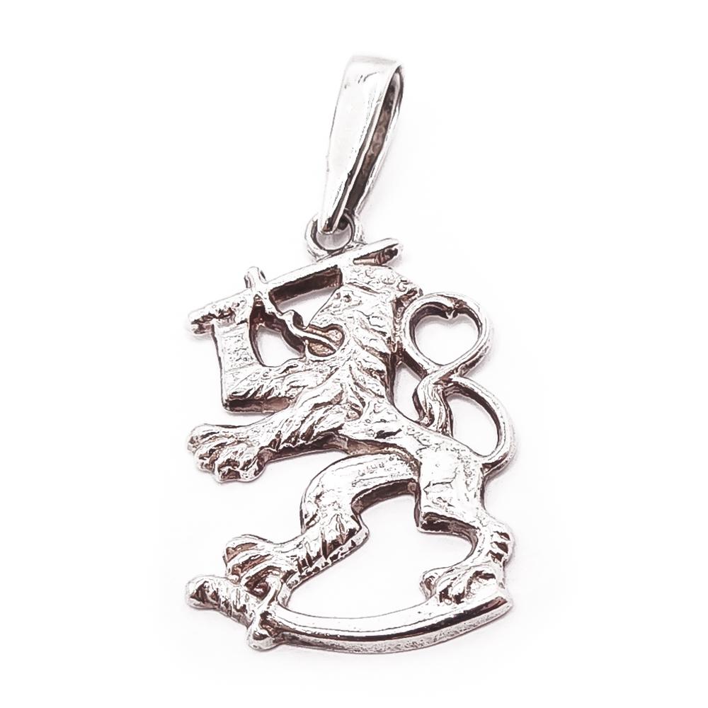 Hopeinen suomileijona riipus #0